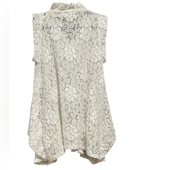 Gracia Italy Ruffle Neck Trapeze Top White sz S - Picture 3 of 7